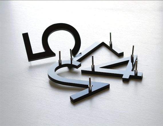 4 inch Numbers,  Mailbox Numbers, Modern House Number, Acrylic Numbers,  Plastic Number, Garage Number, Warehouse Number