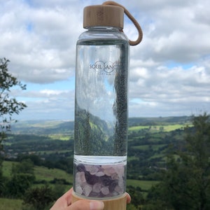 Glass and Bamboo Crystal Elixir Water Bottle image 3