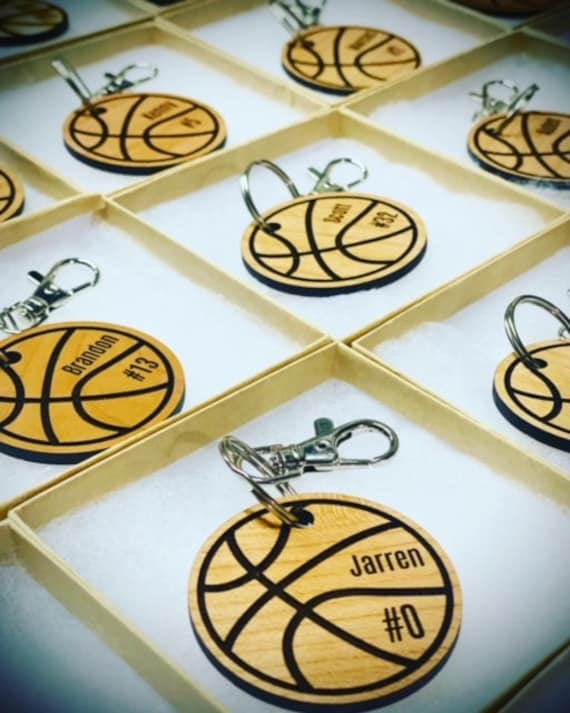 CraftsandLaser Personalized Basketball Keychain