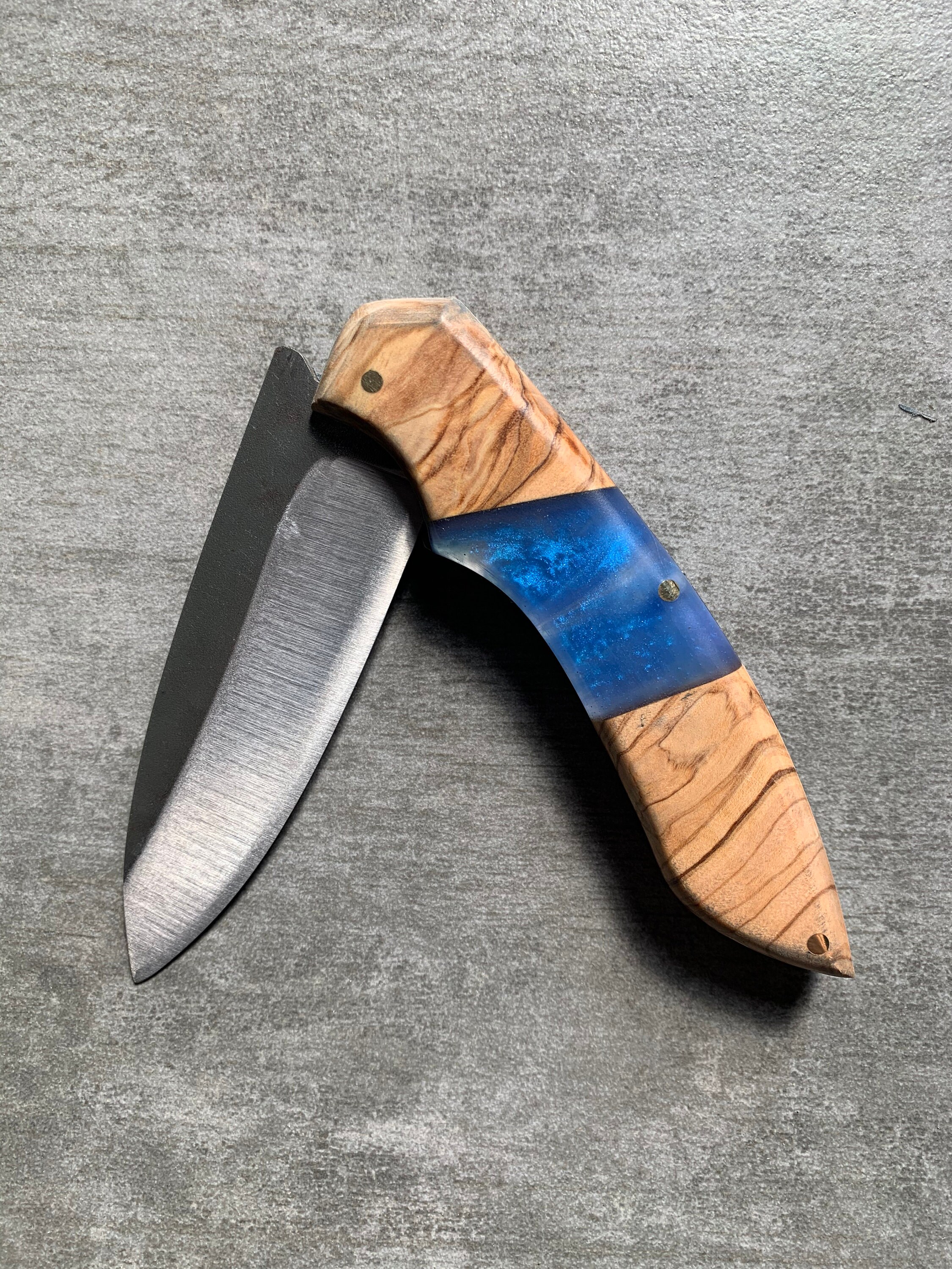 Handmade Olive Wood Epoxy Resin Knife Custom Made Stainless Etsy