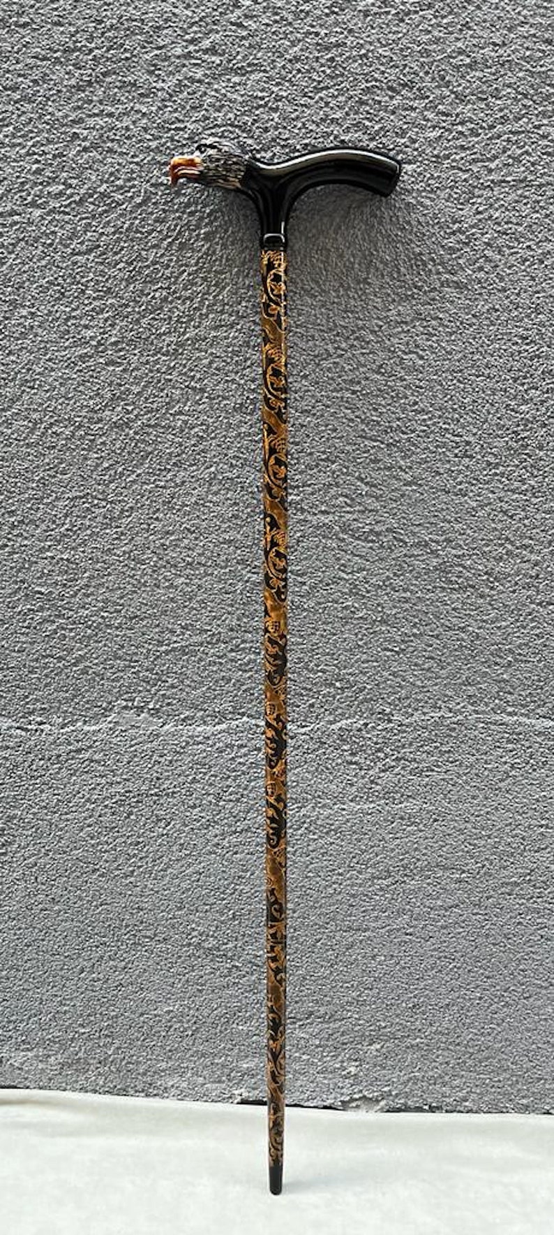 Eagle Handle Carved Walking Stick Carved Walking Stick Etsy