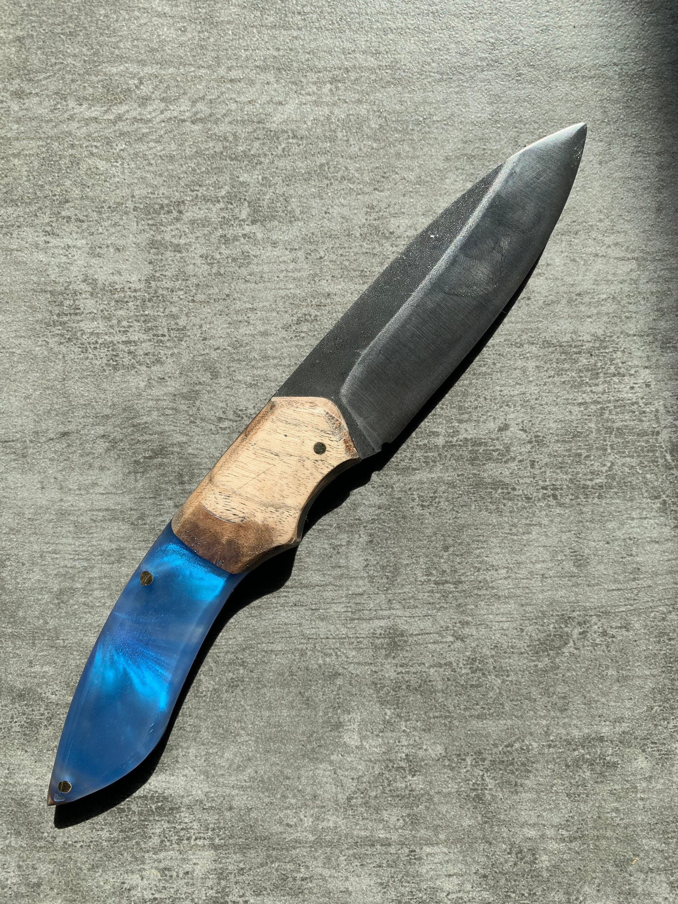 Handmade Olive Wood Epoxy Resin Knife Custom Made Stainless Etsy