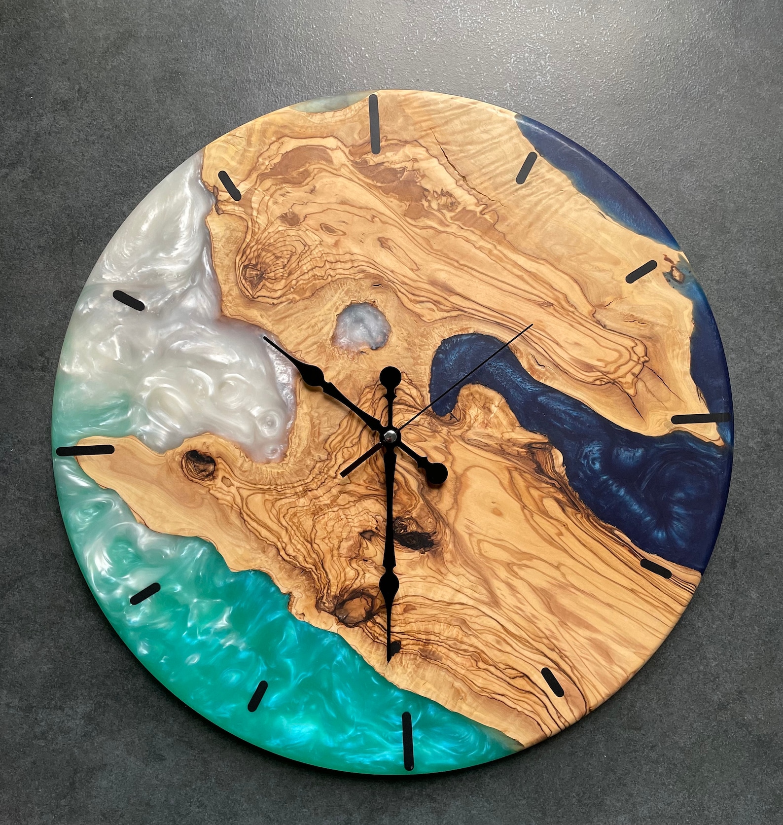 Custom Resin and Wood Wall Clocks