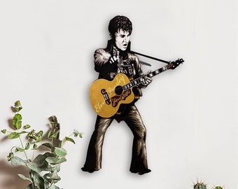 Elvis Presley Clock, Guitarist Clock, Wall Clock, Pendulum Clock, Wall Decor, Home Decoration, Home Design, Gift for Her, Unique Gift