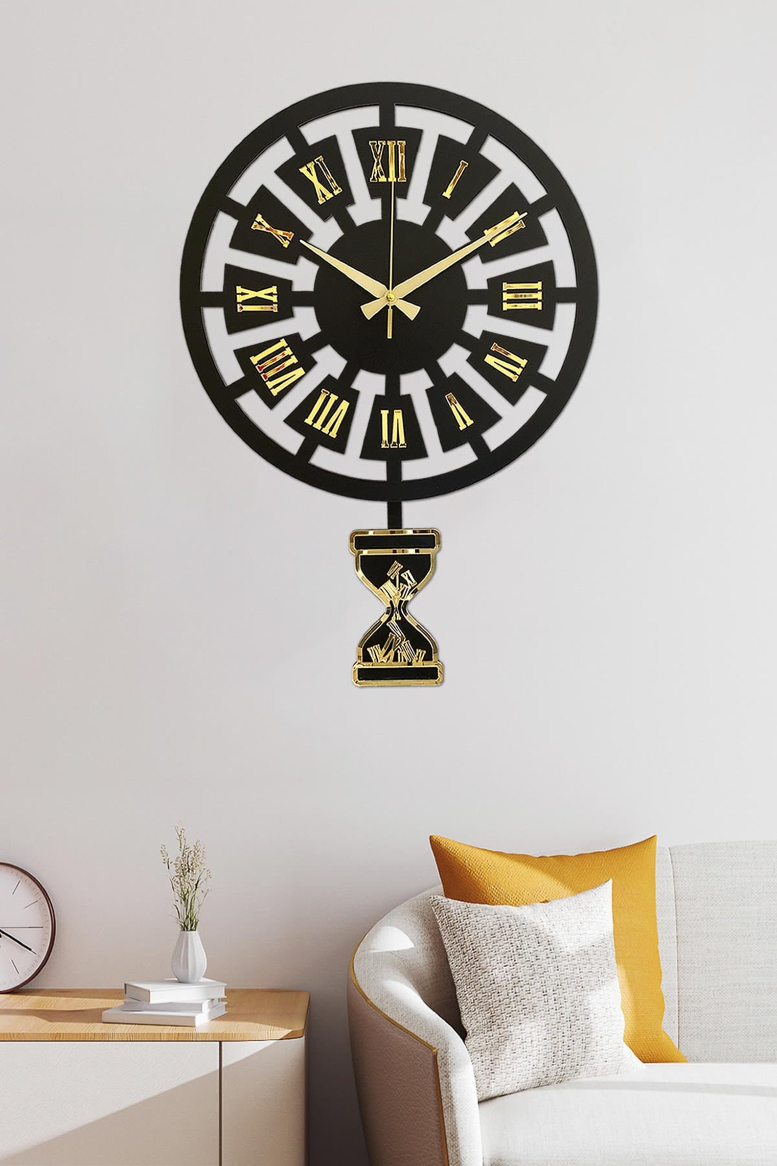 Design Wohnzimmer Uhr Moderne Zeit Gold Pendel Uhr Wanduhr Schaukeluhr Wohnzimmer | Etsy