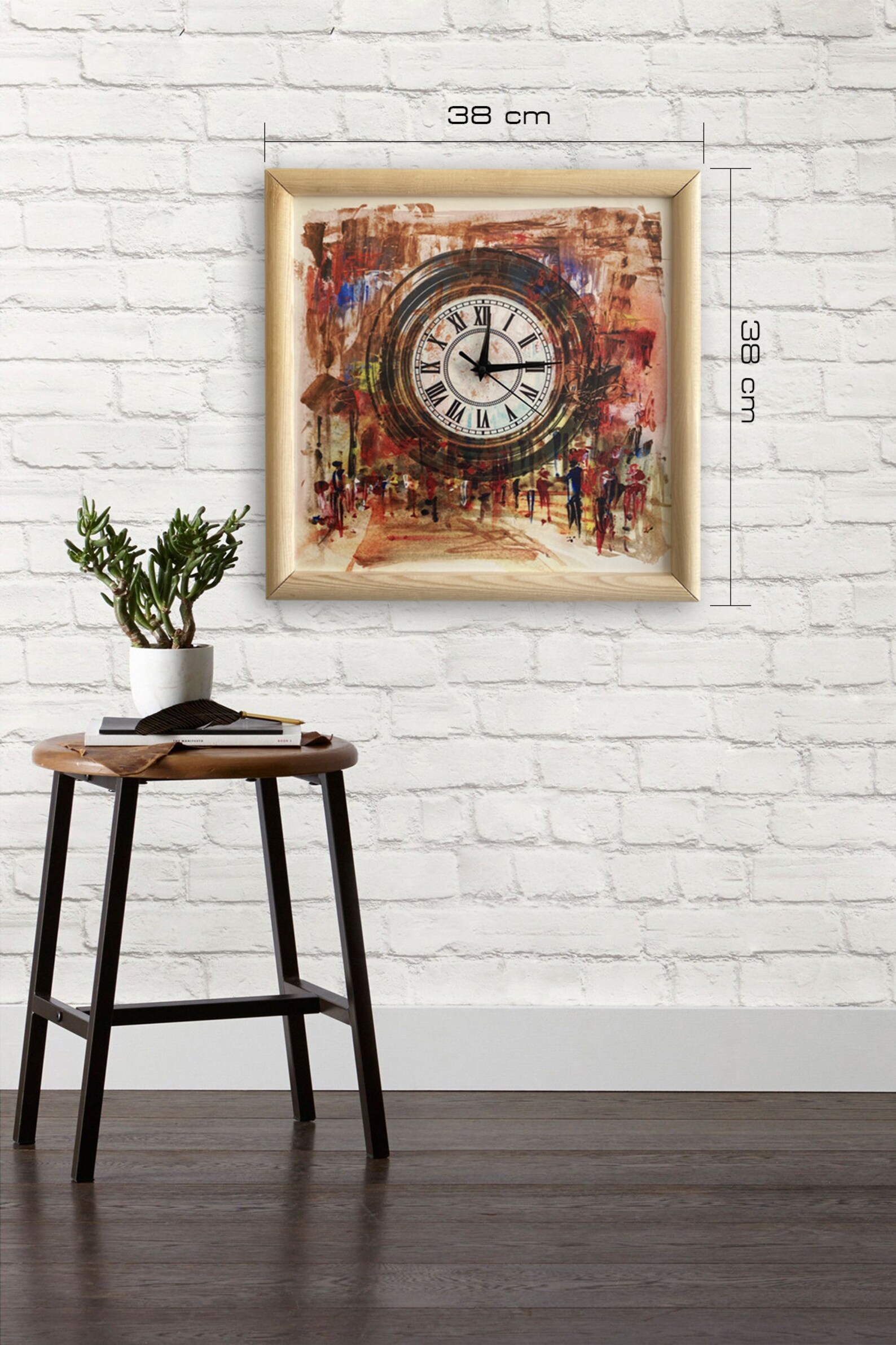 Time Painting Clock Wall Clock Home Decor Home Design Etsy