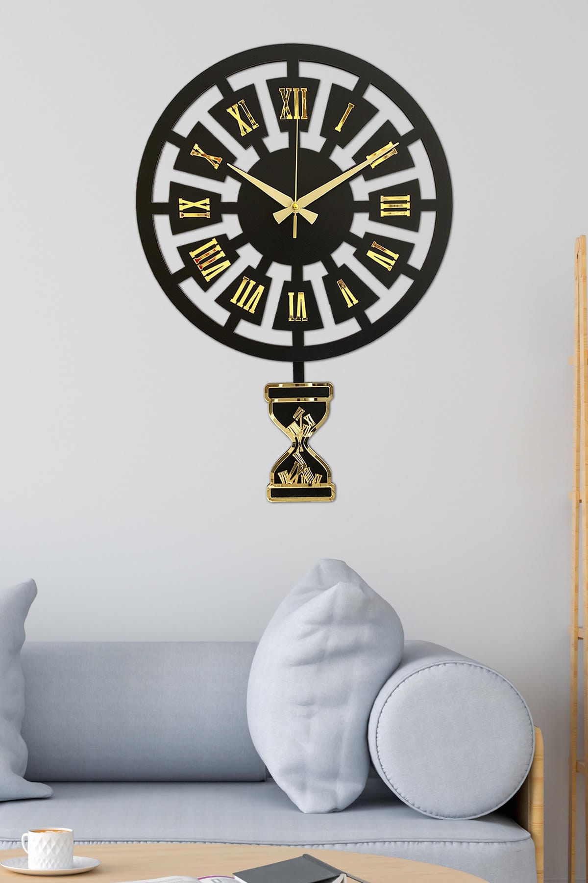 Moderne Zeit Gold Pendel Uhr Wanduhr Schaukeluhr