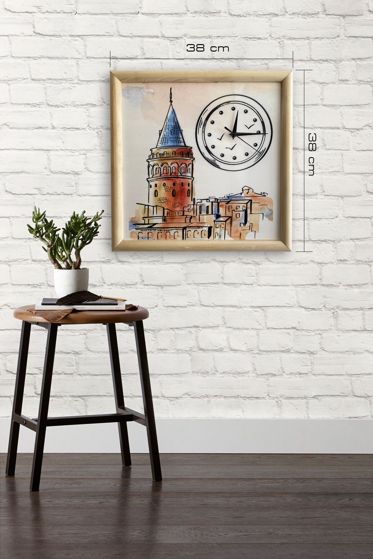 Tower Painting Clock Wall Clock Wall Decor Swing Clock Etsy