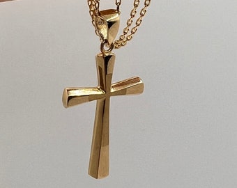 Oro 14k, collana con ciondolo a croce, gioielli delicati con fascino, regalo unisex