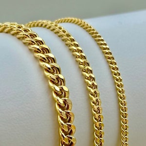 14K Gold Cuban Link Necklace  Men Gold Chain women, Father’s day Gift, cadena de oro para hombre 14k cadenas de oro para mujer