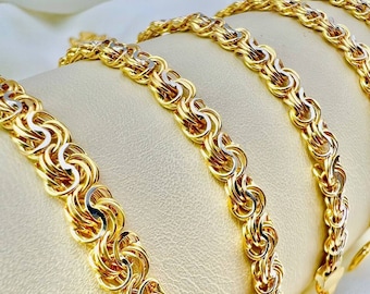 Pulsera de cable de oro macizo de 18 quilates - 5,6 mm, 7,5"