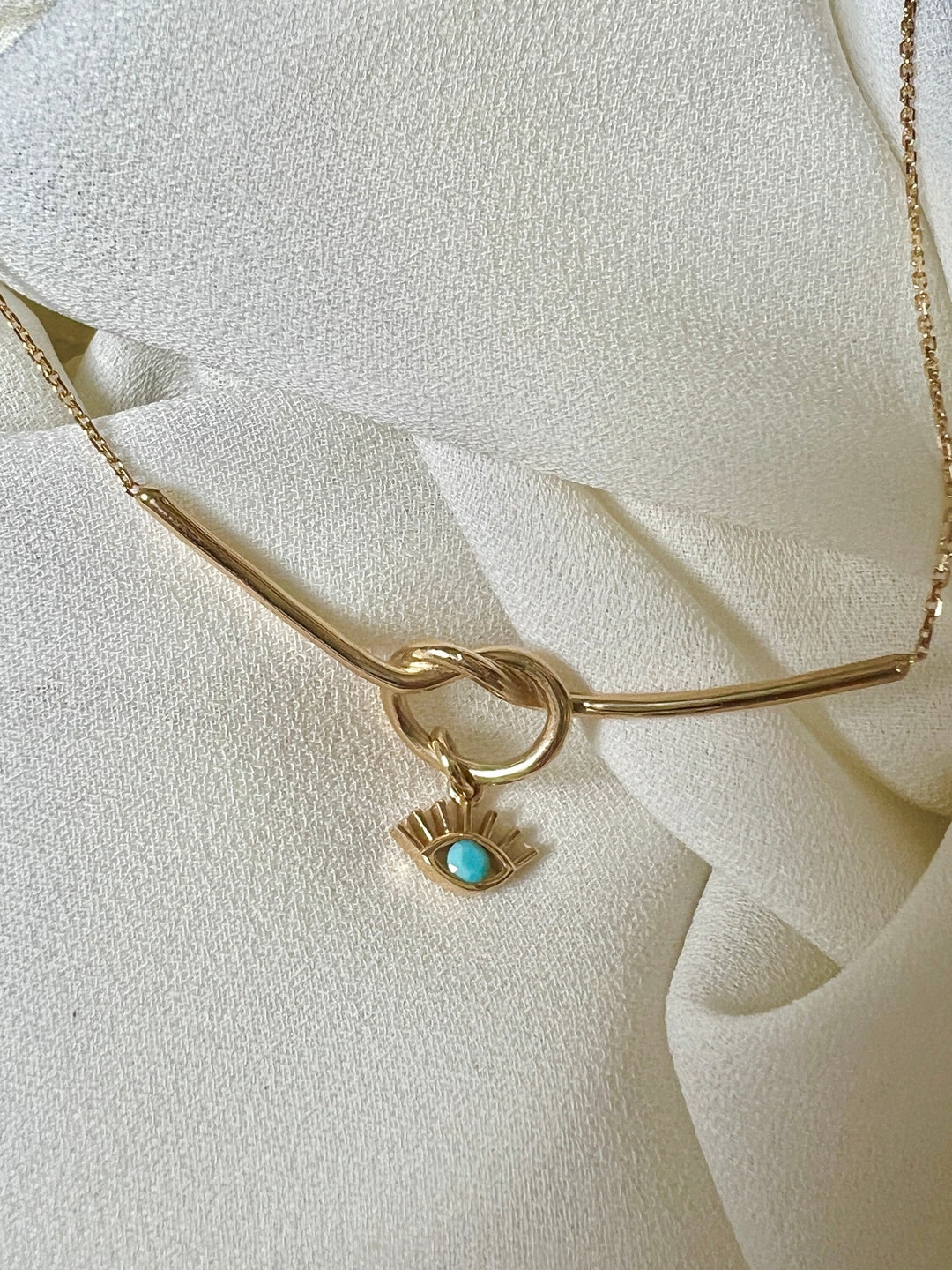 TINGN Goldkette Damen, Böser Blick Kette Gold Mit Blau Weiß Böse Auge Plättchen Anhänger, Personalisierte Evil Eye Halskette, Modeschmuck Für Frauen Und Mädchen, Geschenk Freundin