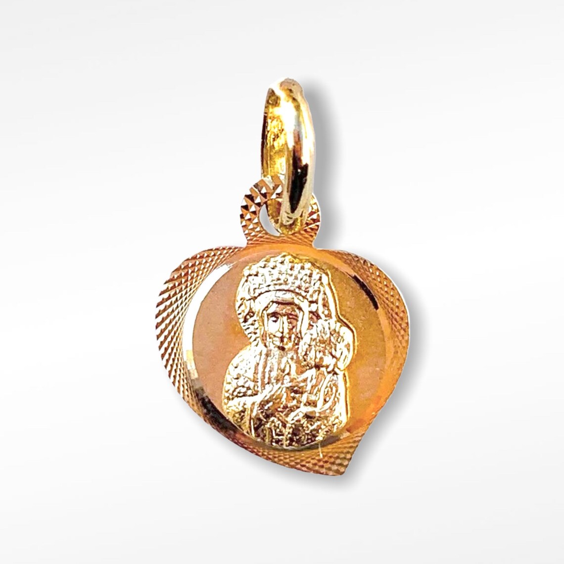 14k Solid Gold Holy Mary Pendant Religious Gift for Mom for Etsy