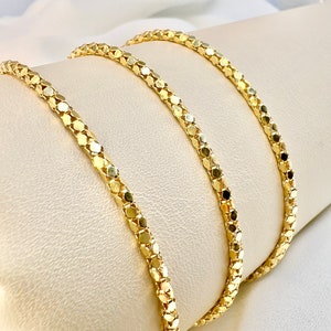 14k Solid Gold Box Chain Necklace 2.3 mm, Christmas Gift, gold necklace women, cadena de oro para hombre 18k cadenas de oro para mujer