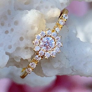 14k Goldring, Verlobungsring, italienischer Goldschmuck, Weihnachtsgeschenk für sie, perfektes Geschenk für Frauen, Schmuck für sie, Frauen Gold