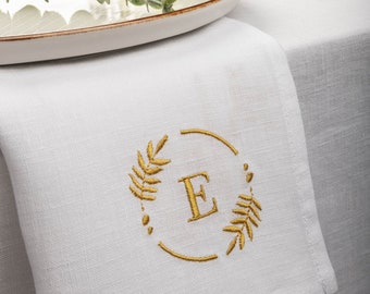 Letter embroidered napkin