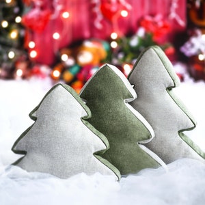 Christmas tree shaped cushion, Christmas cushion, Xmas green tree decorative pillow, Christmas sofa decoration, Woodland nursery décor