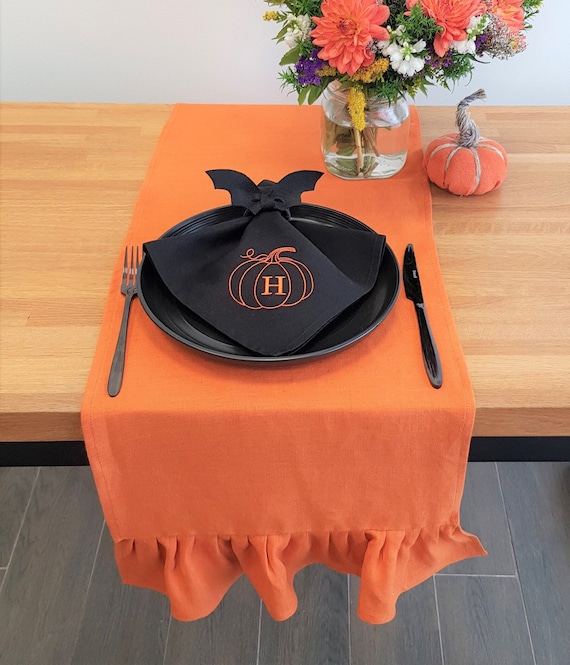 Orange best sale table runner