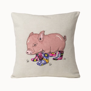 Regalo de cumpleaños para el amante del cerdo, cubierta del cojín del cerdito, aplicación rosa linda tirar la cubierta de almohada para el sofá, decoración del hogar del cerdo, decoración de la granja, hogar del país