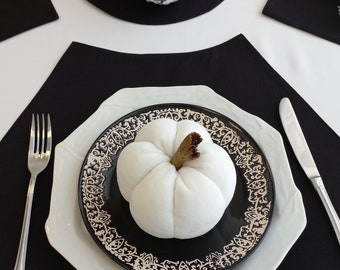 Off white velvet pumpkin, Fabric Halloween pumpkins
