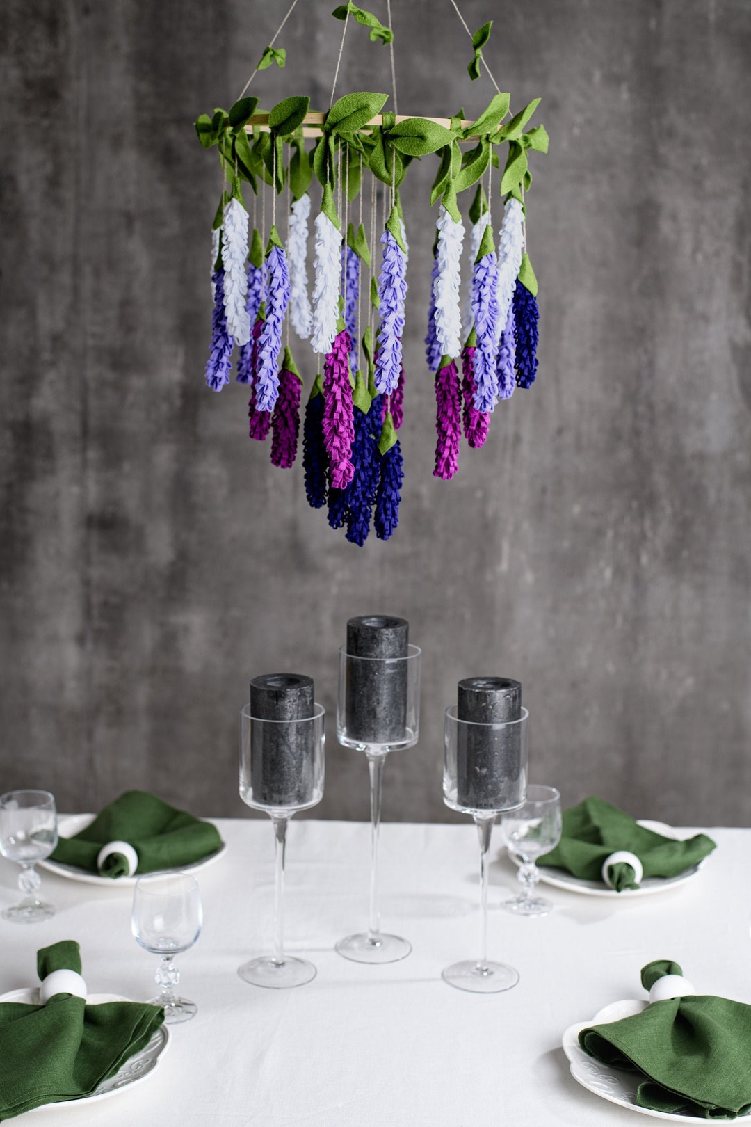 Purple Flower Mobile, Lavender Flower Chandelier, Nursery Hanging Decor