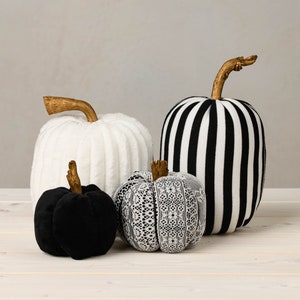 Black velvet pumpkin, Halloween fabric pumpkins