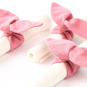 Anello per tovagliolo rosa, Porta stoffa rosa pastello in tessuto, Decorazioni tovagliolo da sposa rosa