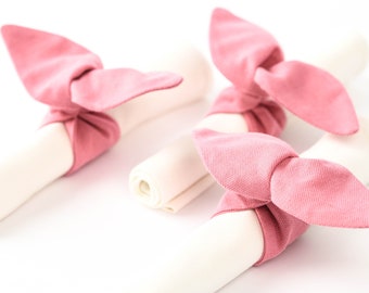 Handmade Pink Cotton Napkin Ring: Wedding Table Decor
