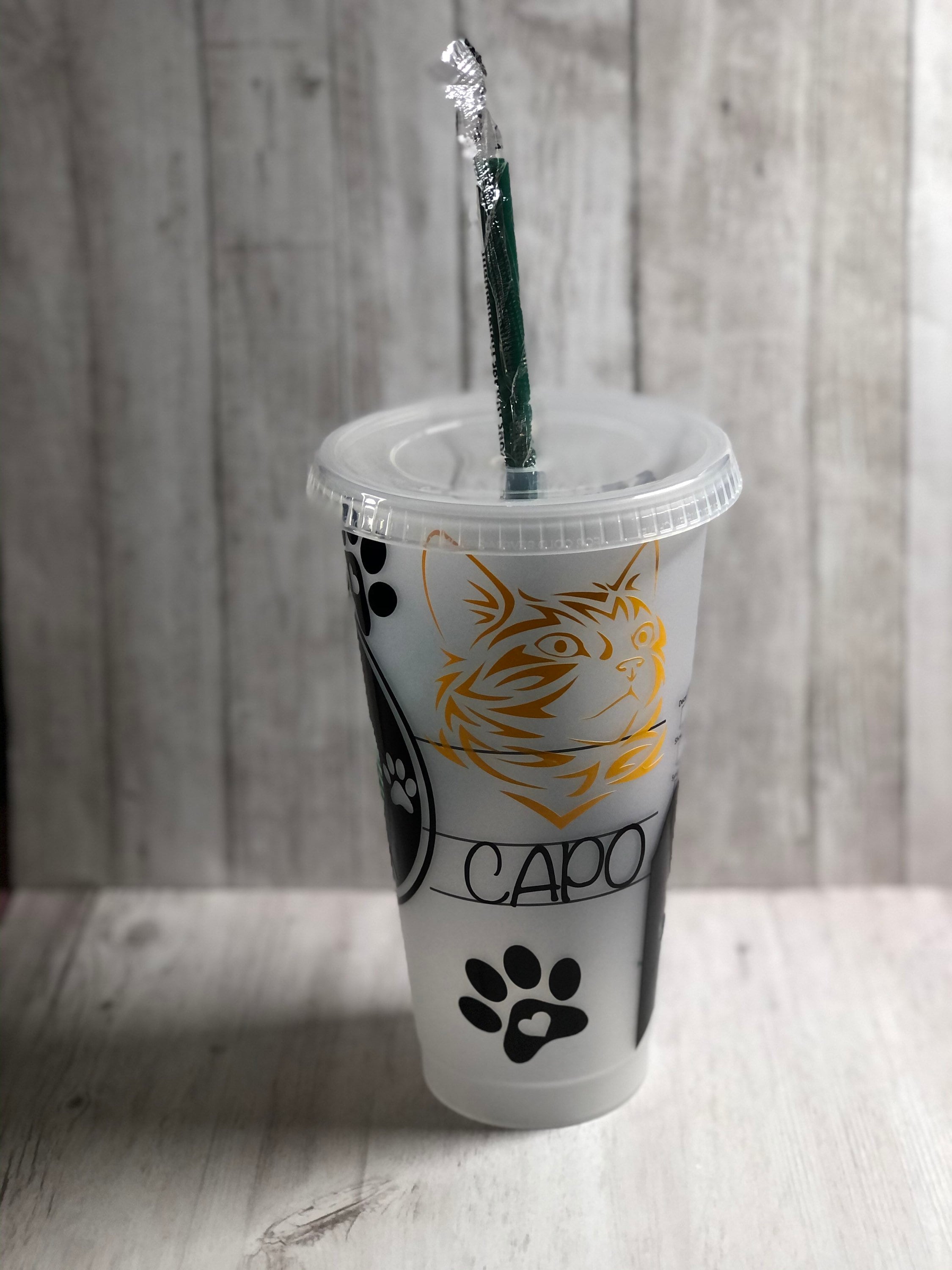 I Love My Cat Starbucks Cold Cup Animals Cup Black Cat Cup Etsy