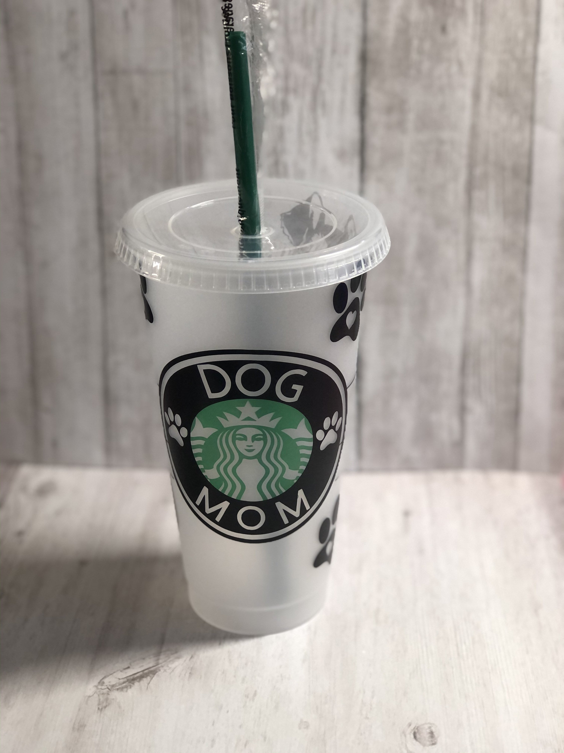 Dog Mom Starbucks Cold Cup Animals Cup Gray Dog Cup Etsy