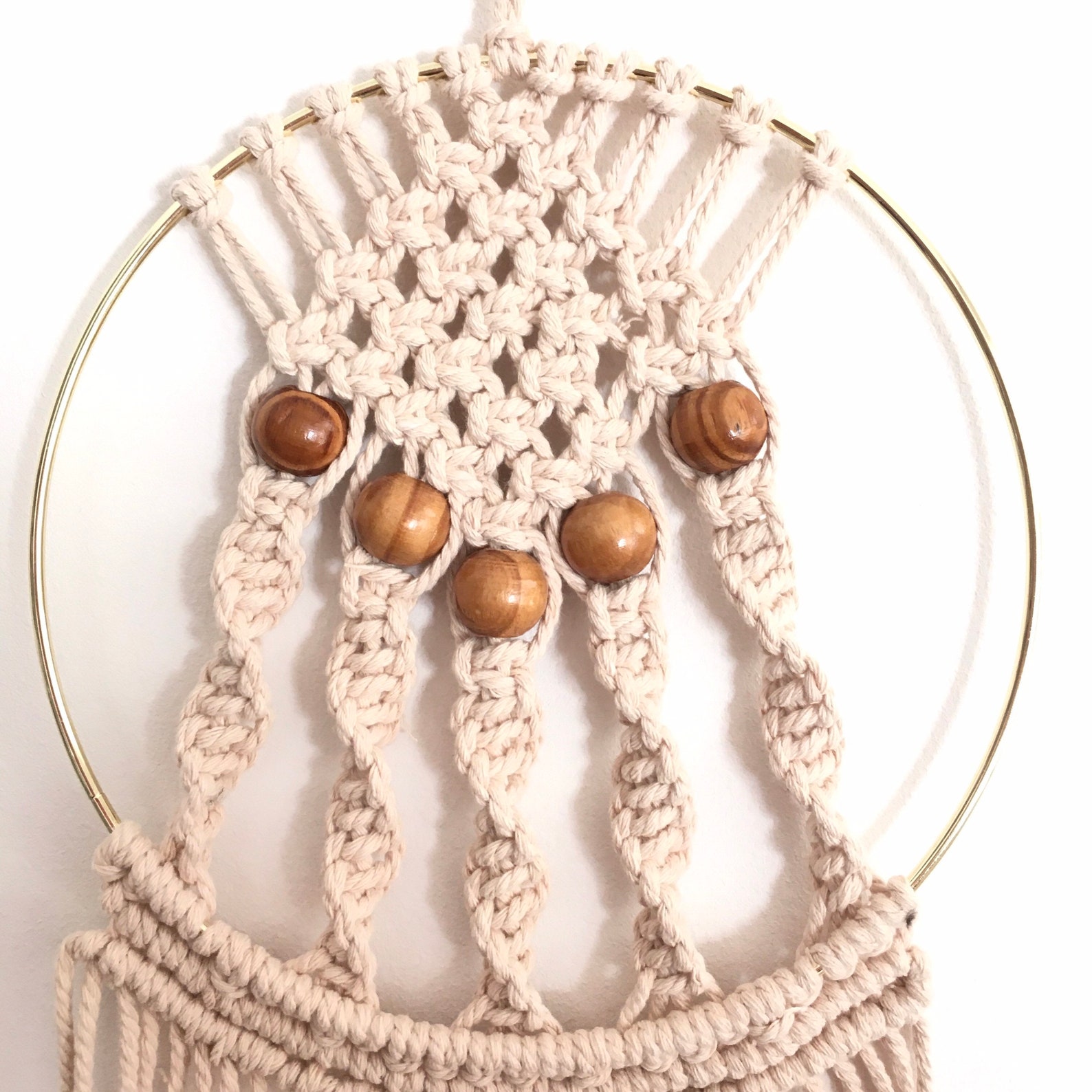 Macrame dream catcher. Set in a 20cm hoop Home boho decor Etsy