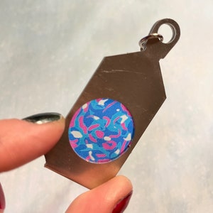 Mini FULL COLOR CUSTOM  Glass Gobo-esq Template Holder Charms!  Upload your logo, picture, pattern, etc!