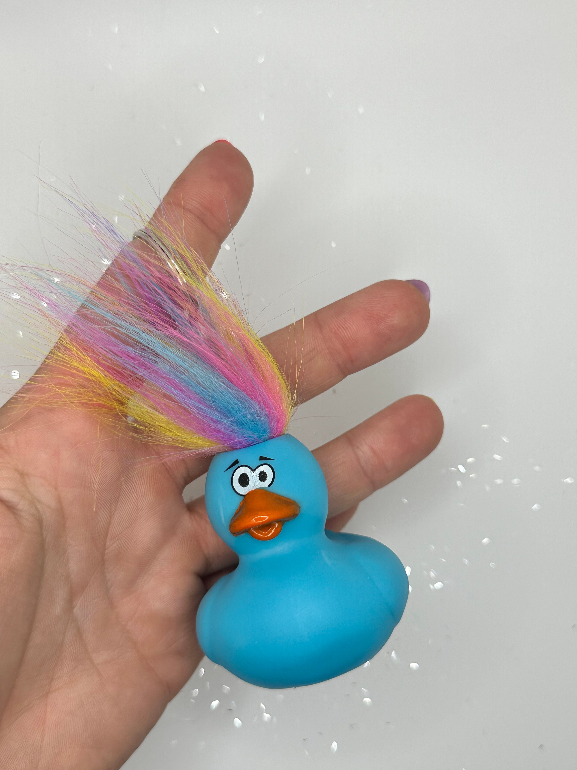 Portachiavi a forma di paperella di gomma, ciondolo a forma