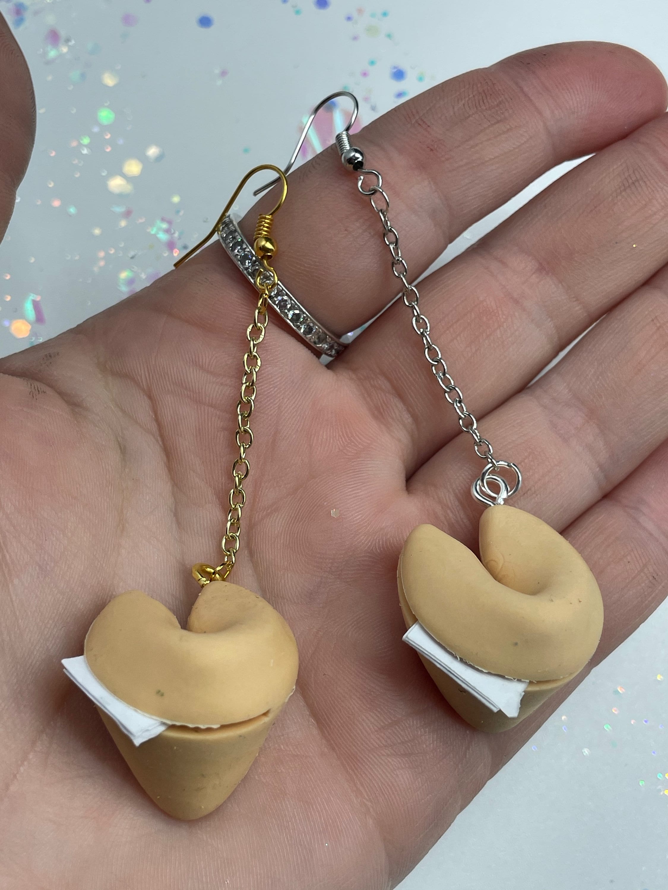 Fortune Cookie Earrings In Gold & Silver AND in Gold Silver Etsy