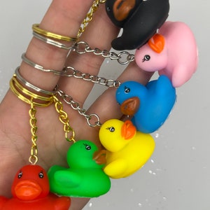 Lil Rubber Duck Keychains! Green! Blue! Red! Black! Yellow! Pink!