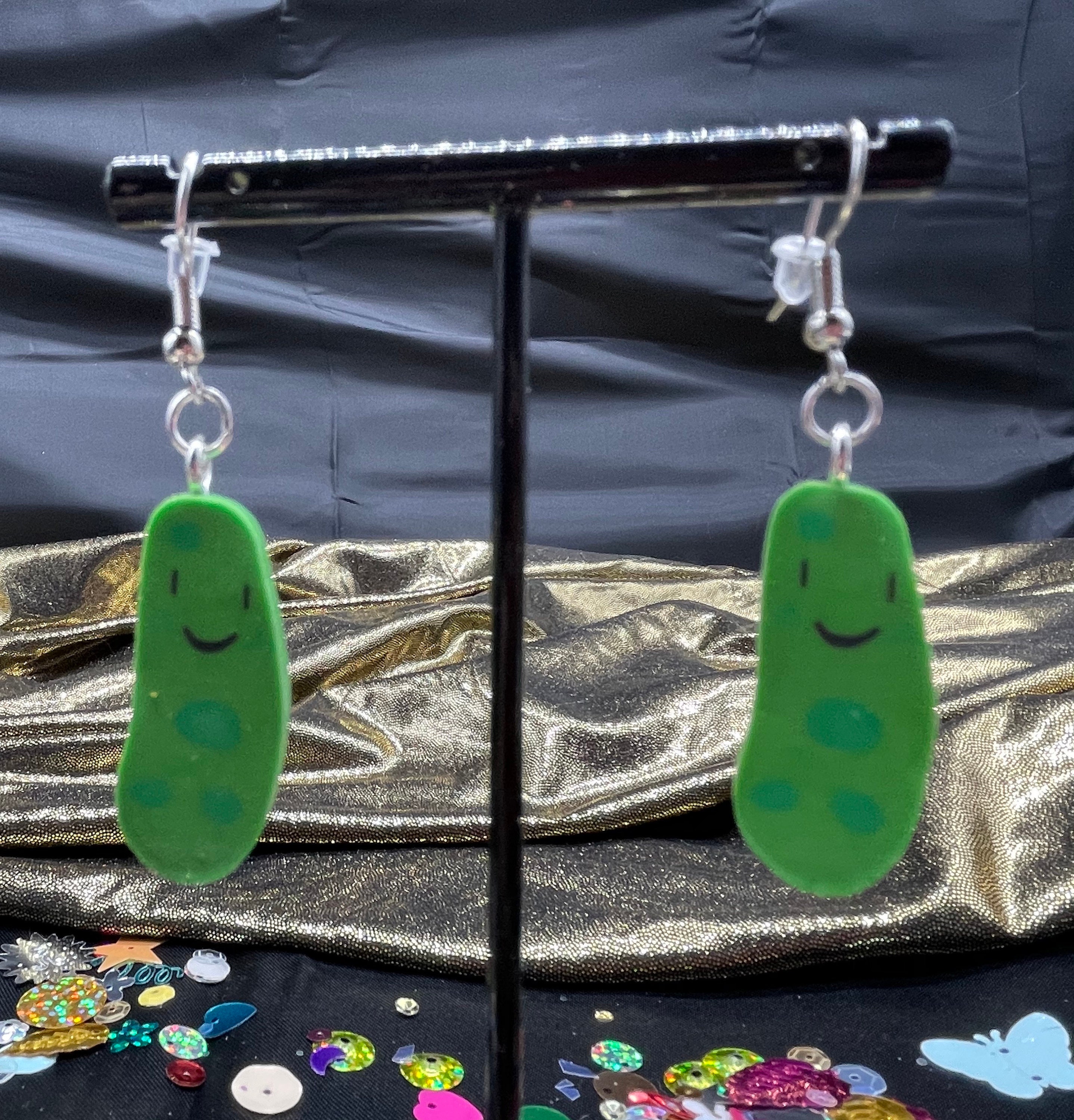 In A Pickle Earrings In Gold Silver Etsy