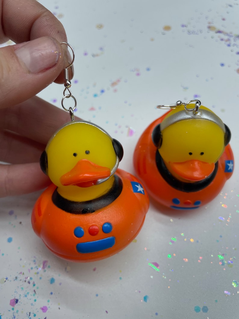 Lil Astronaut Rubber Ducky Earrings!