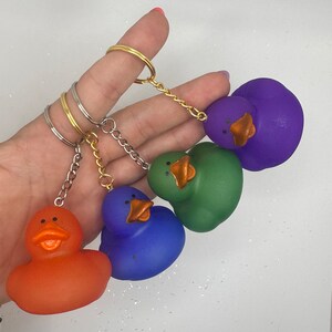Jewel Tone Rubber Duck Keychains! Purple! Blue! Green! Red!