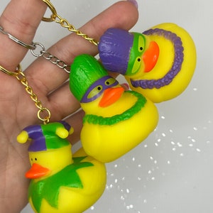 Mardi Gras Rubber Duck Keychains! Party Party!