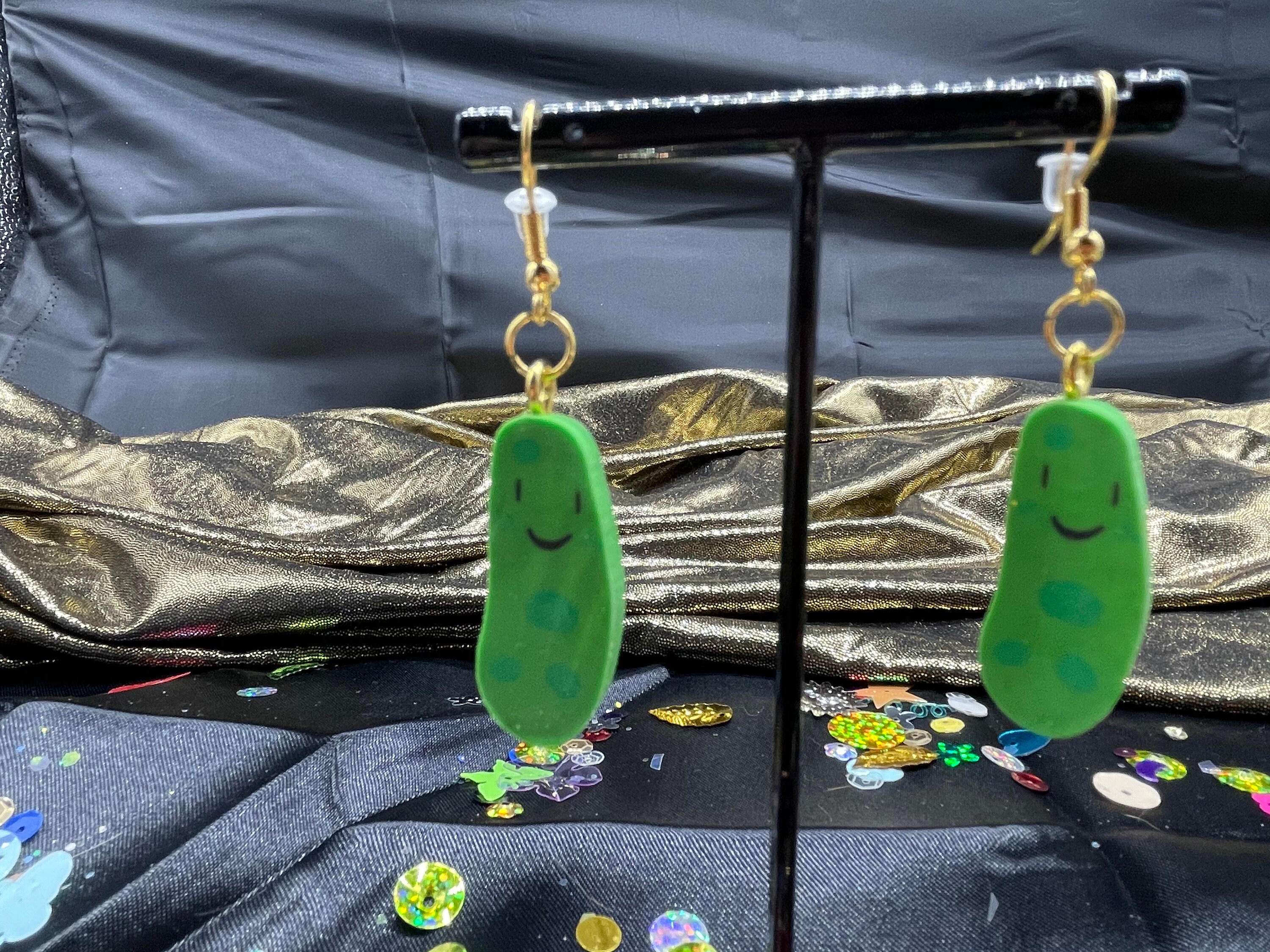 In A Pickle Earrings in Gold Silver Etsy