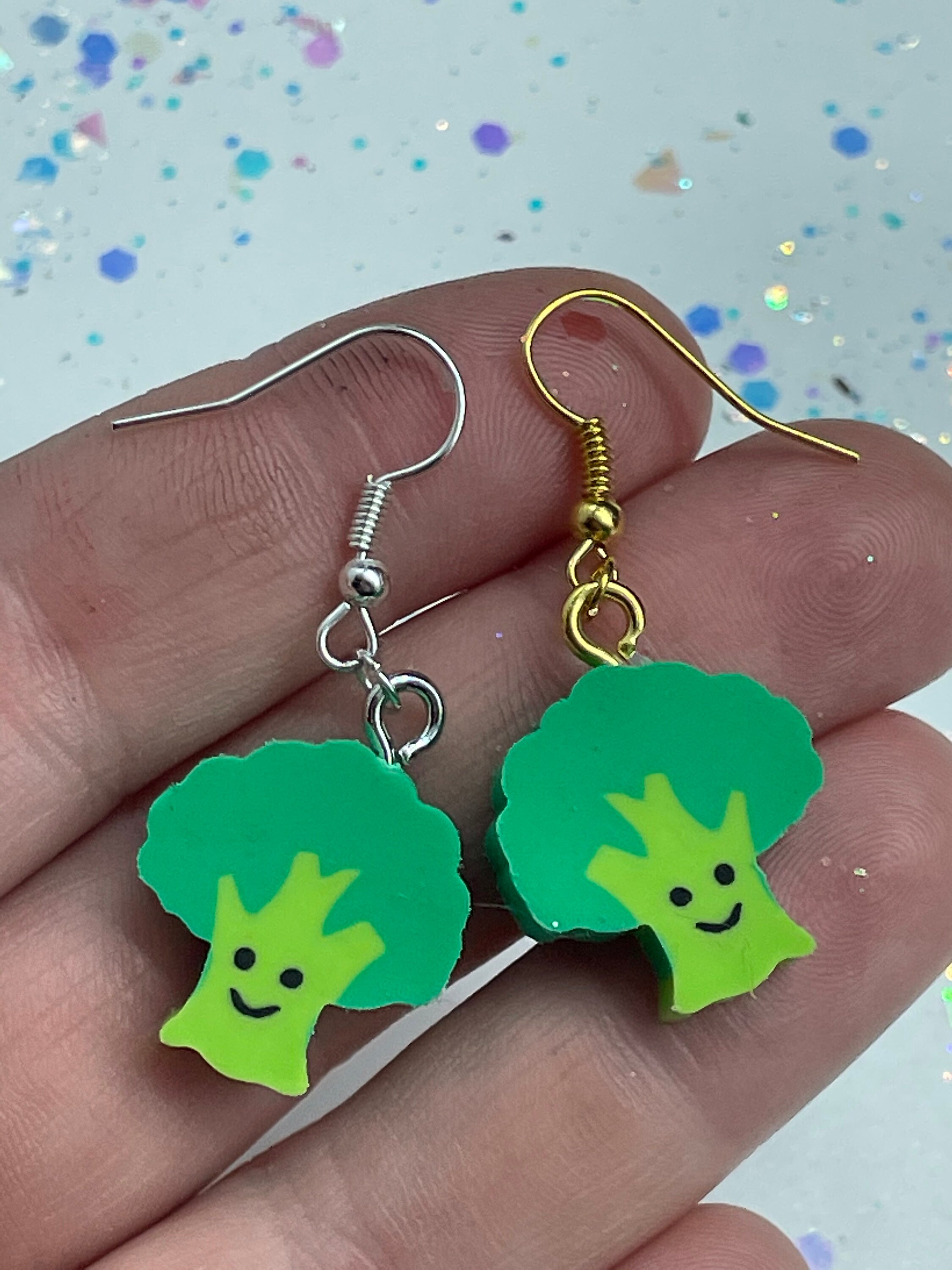 Mini Happy Broccoli Earrings Vegetable Fun Jewelry Etsy