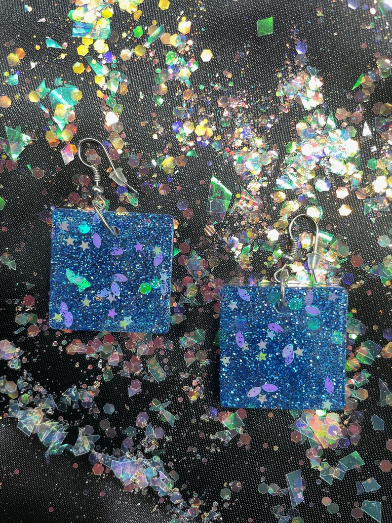 Baby Blue Square Earrings!