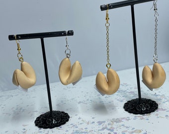 Fortune Cookie Earrings! In Gold & Silver AND in Gold + Silver Drop Chain!!