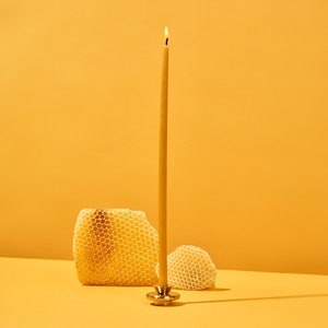 Hand-Dipped Thin Beeswax Candles (7 Pack) - Natural | 100% Pure Beeswax candles | Elegant Home Decor