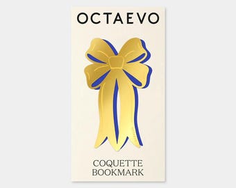 OCTAEVO Bookmark - Coquette - Brass, Handmade in Spain, Metal Bookmark, Die-Cut Design, Embossed Logo, Unique Gift Idea