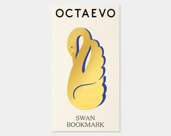 OCTAEVO Bookmark - Swan - Brass, Handmade in Spain, Metal Bookmark, Die-Cut Design, Embossed Logo, Unique Gift Idea