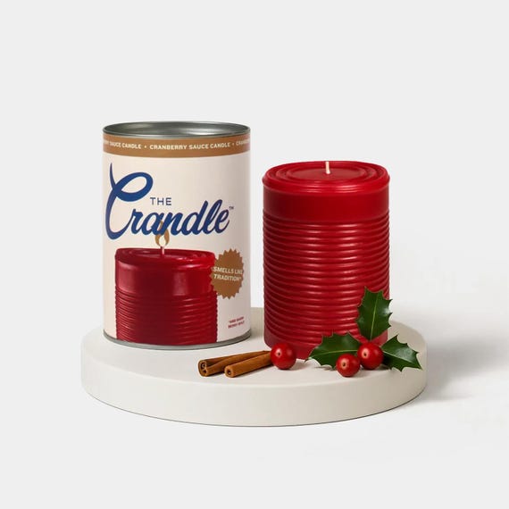 The Crandle™ Cranberry Sauce Candle – Red Paraffin Wax Food Shaped Candle – Cranberry Scented Novelty Home Decor – Looks Like Jellied Sauce