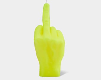 CandleHand "F*ck You" Candle - Neon Yellow | Real Hand Size & Texture | 7.8" Gesture Candle | Bold Gesture | Unique Gift