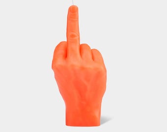 CandleHand "F*ck You" Candle - Neon Orange | Real Hand Size & Texture | 7.8" Gesture Candle | Bold Gesture | Unique Gift