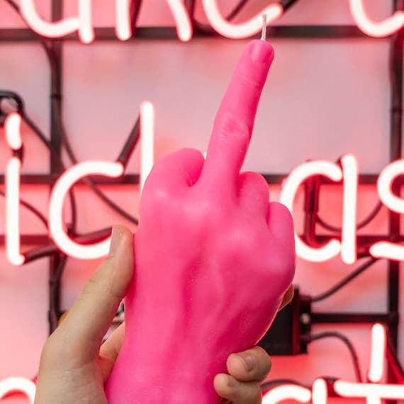 CandleHand Fcuk You Middle Finger Candle - Pink